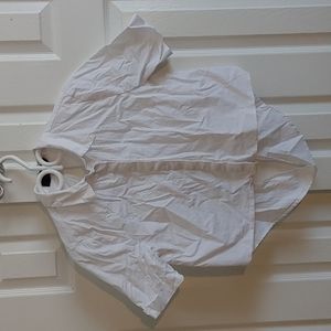 White Open Back Collared Cropped Blouse